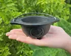 Cast Iron Cauldron, Pentagram With Handle (Smudge Pot, Incense Burner, Spells)