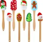 9 Pieces Christmas Silicone Spatula Kitchen Spatula Set with Merry Christmas ...