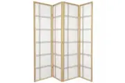 Cross Room Divider Screen Natural 4 Panel