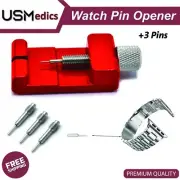 Red Color Watch Pins Opener Remover Band Spring Bar Straps Repair Tools +3 Pins