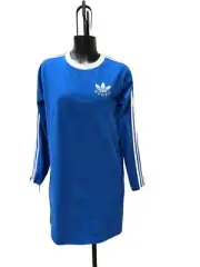 GUCCI x Adidas Cobalt Blue T-Shirt Dress Size XS Small Long Sleeve Cotton 1.4K