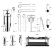 Tail Cocktail Bartenders Set 304 Stainless Steel Bartenders Set Acrylic Stand