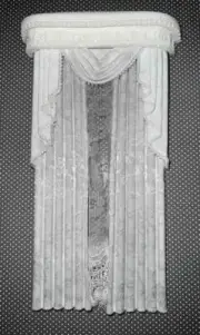 MINIATURE DOLLHOUSE 1:12 SCALE WINDOW CURTAIN #60 - WHITE