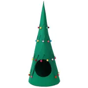 Christmas Pet House Felt Xmas Tree Shape Cat Tent Cave Bed Doggy Cage Nest Castle For Small Animal Cat Dog Gift