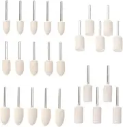 CIYODO 30Pcs Wool Polishing Wheel Set for Buffing Beauty Equipment Jewelry Stainless Steel Glass and Mechanical Parts Polishing Accessories for Smooth Finishes