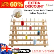 60 Spools Wooden Thread Rack/Thread Holder Organizer with Hanging Hooks Quilting