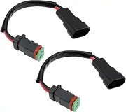 ECSiNG 2pcs 9006/HB4/9005/HB3 Male to 2-pin DTP Female Adapter for LED Light DIY Retrofit