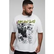 Mens White Plus Oversized A Tribe Called Quest License Print T-Shirt