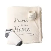 Heaven is Our Home Sherpa Lined Royal Plush Blanket Gift Set 42 x 50 Inch