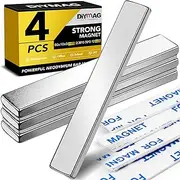 DIYMAG Strong Neodymium Bar Magnets, Rare Earth Magnets with Double-Sided Adhesive, Heavy Duty Magnet Perfect for Kitchen, DIY, Fridge, Garage, Science, Craft, Office-60x10x3mm, 4 Packs