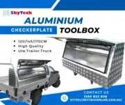 120CM Heavy Duty Aluminium Checker plate Tool Box UTE Trailer Storage - L