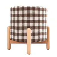 在飛比找momo購物網優惠-【Chester 契斯特】蘇格蘭風布面實木圓凳 二入組(凳子