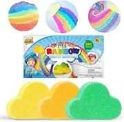 Axel Adventures Rainbow Bath Bomb Gift Box, Kids Bath Bomb Handmade Natural Fruity Bath Fizzies (3 Pack)