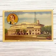 Sister Aimee Semple McPherson Angelus Temple Los Angeles Linen Vintage Postcard
