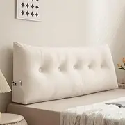 Wedge Pillows ，Lumbar Support Pillow，Headboard Reading Pillow, Triangular Headboard Cushion，Soft Sofa Daybed Positioning Bolster,(White,150x40x12cm)