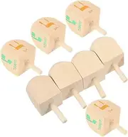 8 Pack Medium Hanukkah Dreidel Game Wooden Hanukkah Wreath Decorations for Chanukah Party