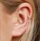 Sterling Silver Leaf Cartilage Ear Cuff Fake No Helix Piercing Gift For Her