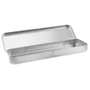Pencil Case Rectangular Hinged Tin Box Office Travel Boxes for School