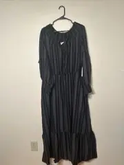 Womens Terra & Sky Tiered Peasant Dress Sz 3x