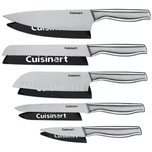 Cuisinart 美膳雅 廚房不銹鋼刀具+刀套10件組(含主廚刀/三德刀/麵包刀/鋸齒刀/水果刀)