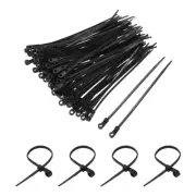 500Pcs 6 Inch 40 Lbs Mount Head Cable Zip Ties Self-Locking Nylon Zip, Black