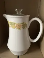 NORITAKE PROGRESSION #9003 "SUNNY SIDE" CHINA COFFEE POT WITH PERCOLATOR