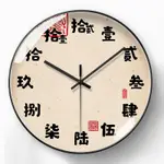 ⚡台灣熱賣⚡新中式掛鐘古典復古自動對時電波鐘客餐廳時鐘表個性藝術創意靜音
