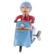 Vintage Scooter Motorbike Rider Model Wind-up Clockwork Tin Toy Collectibles For