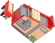 Playful Boys and Girls Educational Toy Wooden Train Track Accessories Lumber Mill Scene Safe Compact Kit