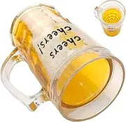 Novelty Beer Mug - Double Layer Beer Cup with Handle | Double Layer Funny Beer Cup | Beer Cup Drinking Cup 450 ml Leak-proof Freezer Proof Drinking Cup for Coffee Cocktail