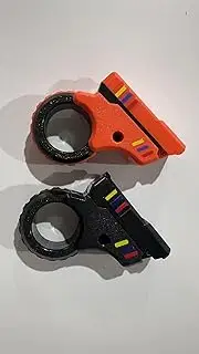 Fidget Gun Fidget Slider Toy, EDC Gyro Finger Toy Fidget Ring Fingertip Textured Spinner Flip (Balck/Purple)