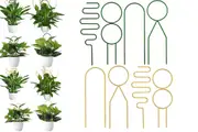 8Pcs Indoor Plant Trellis for Potted Plants Climbing Mini House Plant Support Stake-Gold and Green
