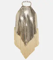 [Rabanne] Rabanne Embellished halterneck top AU 18 gold
