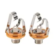 2Pcs 1/4 inch 6.35Mm Stereo Input Jack Plug Socket For Electric Guitar Bass9679