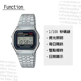 【WANgT】CASIO 卡西歐 A159WA 復古經典方形金屬電子錶