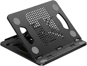 Happyyami Adjustable Laptop Stand Ergonomic Bracket for Notebook Tablet Cooling Foldable Desk Support with Skid Design for Home Office Travel Use