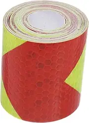 JEWEDECO High Visibility Reflective Safety Tape for Vehicles Trailers Weather Resistant Arrow Caution Sticker for Enhanced Nighttime Visibility Easy to Cut Install Yellow Red Color
