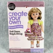 Simplicity Pattern Doll Clothes Dress Bag Shrug for 18" Dolls Fat Quarter Sewing