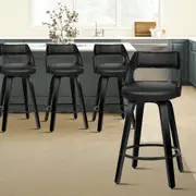 4x ALFORDSON Bar Stools Eden Kitchen All Black