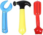 CHICAMPERA 1Set Inflatable Construction Tool Kit Set of Hammer Wrench Screwdriver Fun Pretend Play Supplies for Birthday Party Decorations Learning Activities
