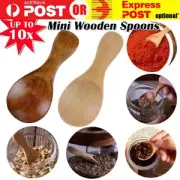 Up to 20pcs Mini Natural Wooden Spoons Kitchen Spice Small Short Condiment Scoop