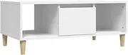 [vidaXL] Rectangular Coffee Table – Elegant White, Engineered Wood – Scandinavian Style Side Table with Storage