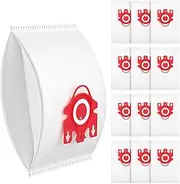12 Pack FJM Vacuum Bags Compatible with Miele Hoover Bag, HyClean FJM Vacuum Bags for Compact C1, Compact C2, S4000 S6000 Series, Includes 4 Motor Filters & 4 AirClean Filters
