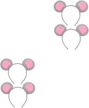 Kisangel Mouse Headband Ear Ear Headband Role-playing Mouse Halloween Headband Plush Rabbit Headband Rabbit Cute Headrests Compatible Headrests Cartoon Mouse Receiver Fabric