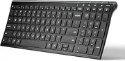 iClever BK10 Bluetooth Keyboard, Rechargeable Wireless Keyboard with Number Pad, Multi-Device Connection, Slim and Compact Design, Comfortable Typing Keyboard for iPad, iPhone, Mac, iOS, Windows