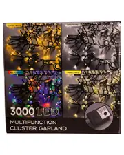Kurt Adler 3000-Light 98ft Cluster Garland With Cool White LED Lights