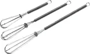 Chef Craft Classic Mini Sturdy Whisk, 5.5, 7, and 9 inch 3 piece set, Chrome