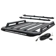 135x125cm Roof Rack Flat Platform with Light Bar & Rails for Mazda BT-50 Dual