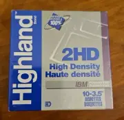 NEW▪︎Highland 3.5" IBM 2HD High Density Diskettes 10 Floppy Disks▪︎SEALED