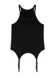 Dion Lee Garter Stretch-jersey top - Black - S S